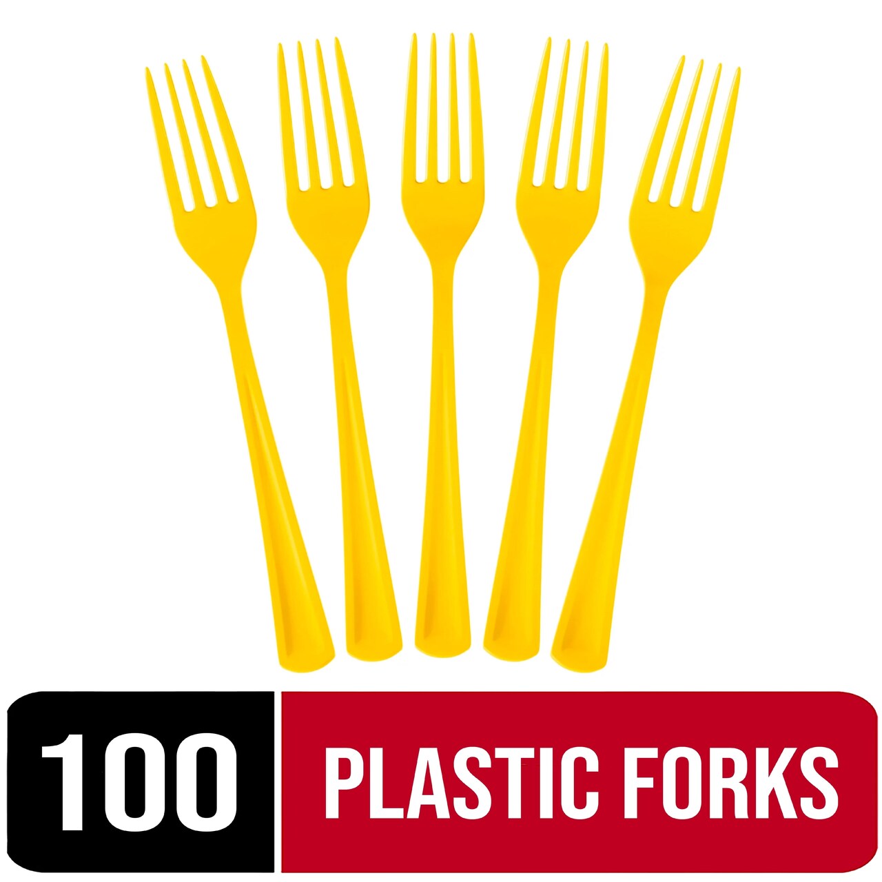 Party Solids 100 Pcs Disposable Utensils – Heavy Duty Plastic Cutlery Set – Premium Plastic Forks, Spoons or Knives for Parties, Events, Catering & Tableware Supplies by Exquisite